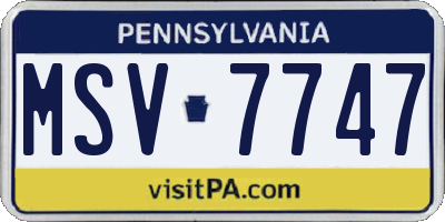 PA license plate MSV7747