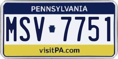 PA license plate MSV7751