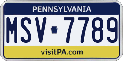 PA license plate MSV7789