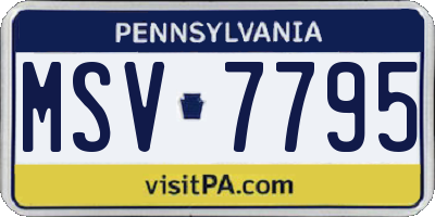 PA license plate MSV7795