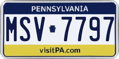 PA license plate MSV7797