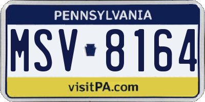 PA license plate MSV8164