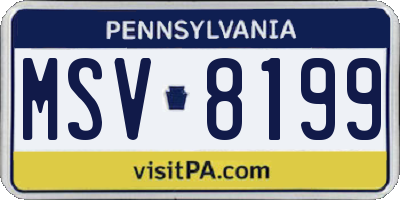 PA license plate MSV8199