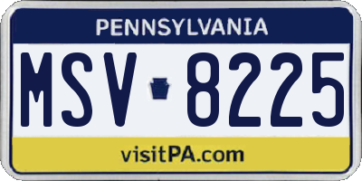 PA license plate MSV8225