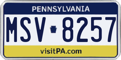 PA license plate MSV8257