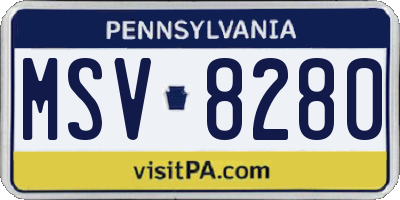 PA license plate MSV8280