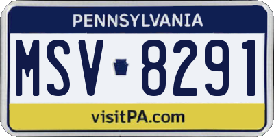 PA license plate MSV8291