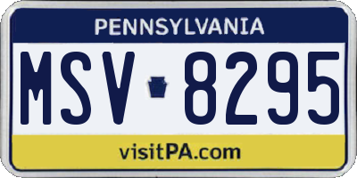 PA license plate MSV8295