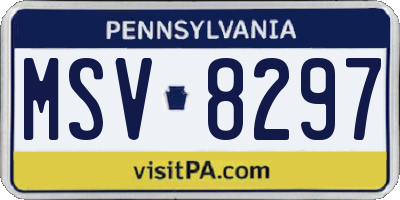 PA license plate MSV8297