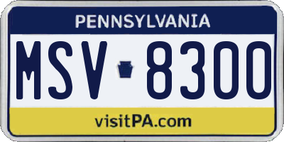 PA license plate MSV8300
