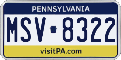 PA license plate MSV8322