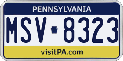 PA license plate MSV8323