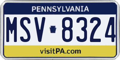 PA license plate MSV8324