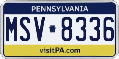 PA license plate MSV8336