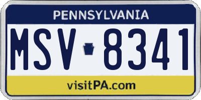 PA license plate MSV8341