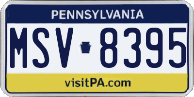 PA license plate MSV8395