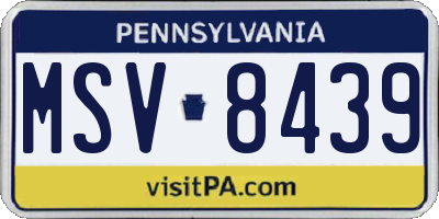 PA license plate MSV8439