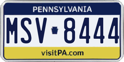 PA license plate MSV8444