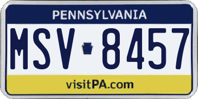 PA license plate MSV8457