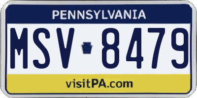 PA license plate MSV8479