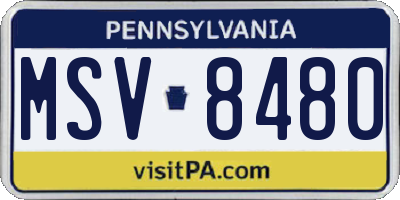 PA license plate MSV8480