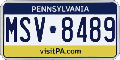 PA license plate MSV8489