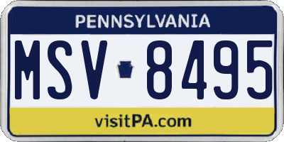 PA license plate MSV8495