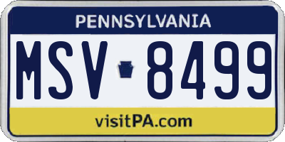 PA license plate MSV8499