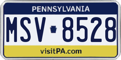 PA license plate MSV8528