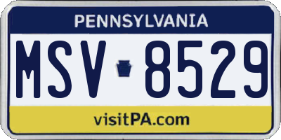 PA license plate MSV8529