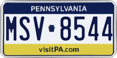 PA license plate MSV8544