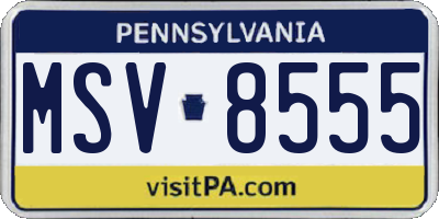 PA license plate MSV8555