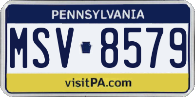 PA license plate MSV8579