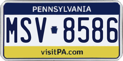 PA license plate MSV8586