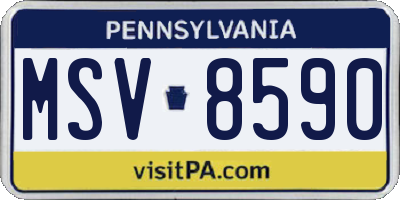 PA license plate MSV8590