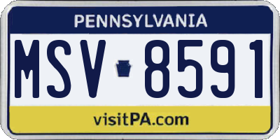 PA license plate MSV8591