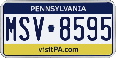 PA license plate MSV8595