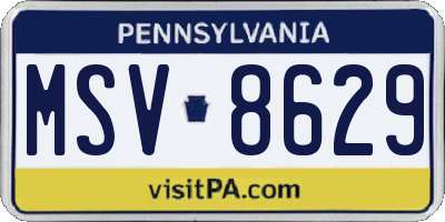 PA license plate MSV8629