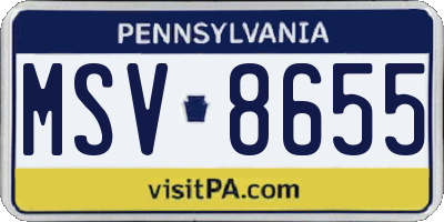 PA license plate MSV8655