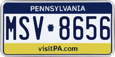 PA license plate MSV8656