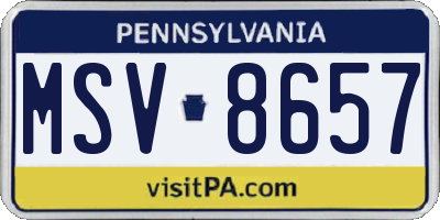 PA license plate MSV8657