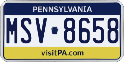 PA license plate MSV8658