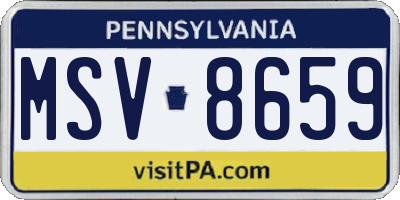 PA license plate MSV8659
