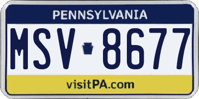 PA license plate MSV8677