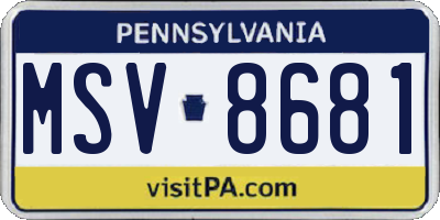 PA license plate MSV8681