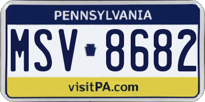 PA license plate MSV8682