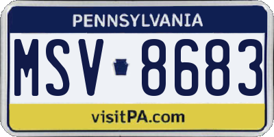PA license plate MSV8683