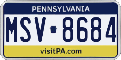 PA license plate MSV8684