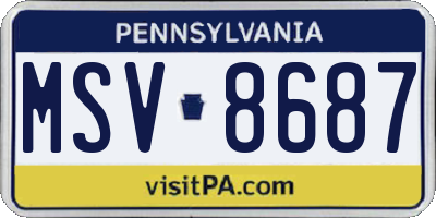 PA license plate MSV8687