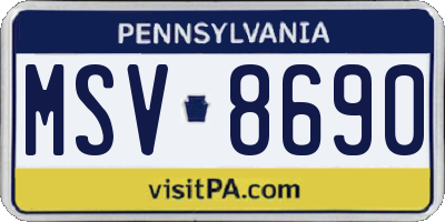 PA license plate MSV8690